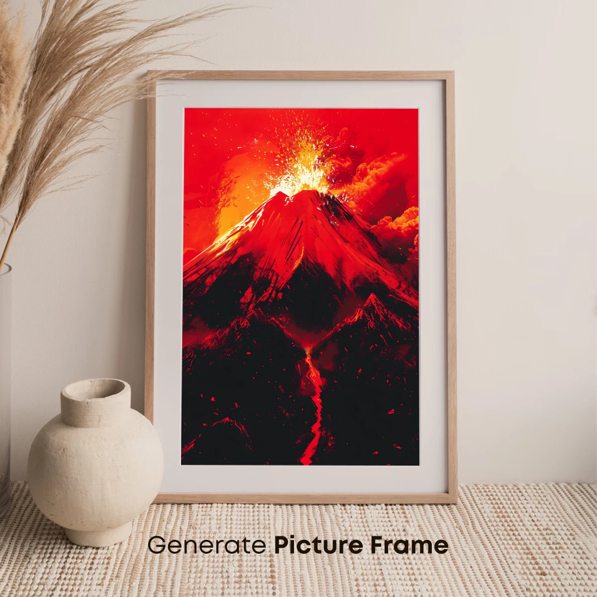 Erupting Inferno: Fiery Volcano Art - Image 7