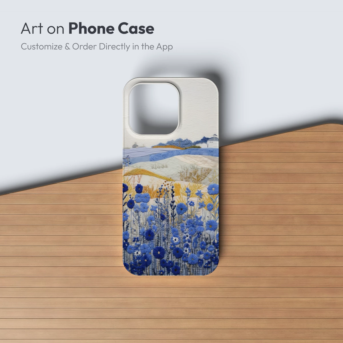 Blue Floral Tapestry Landscape - Image 3