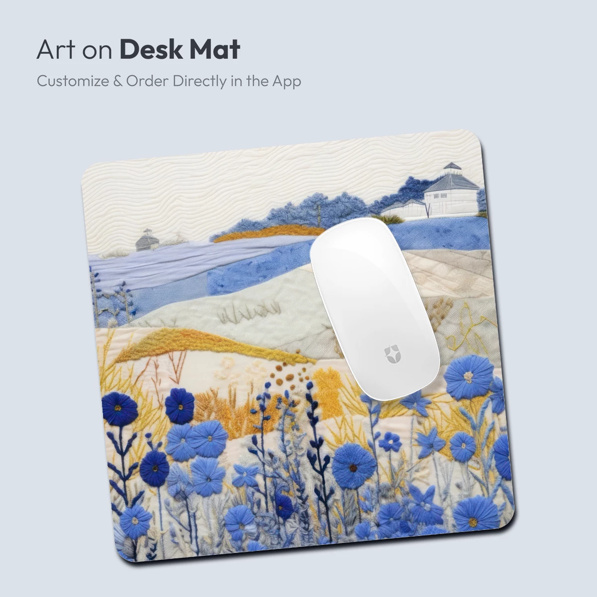 Blue Floral Tapestry Landscape - Image 4