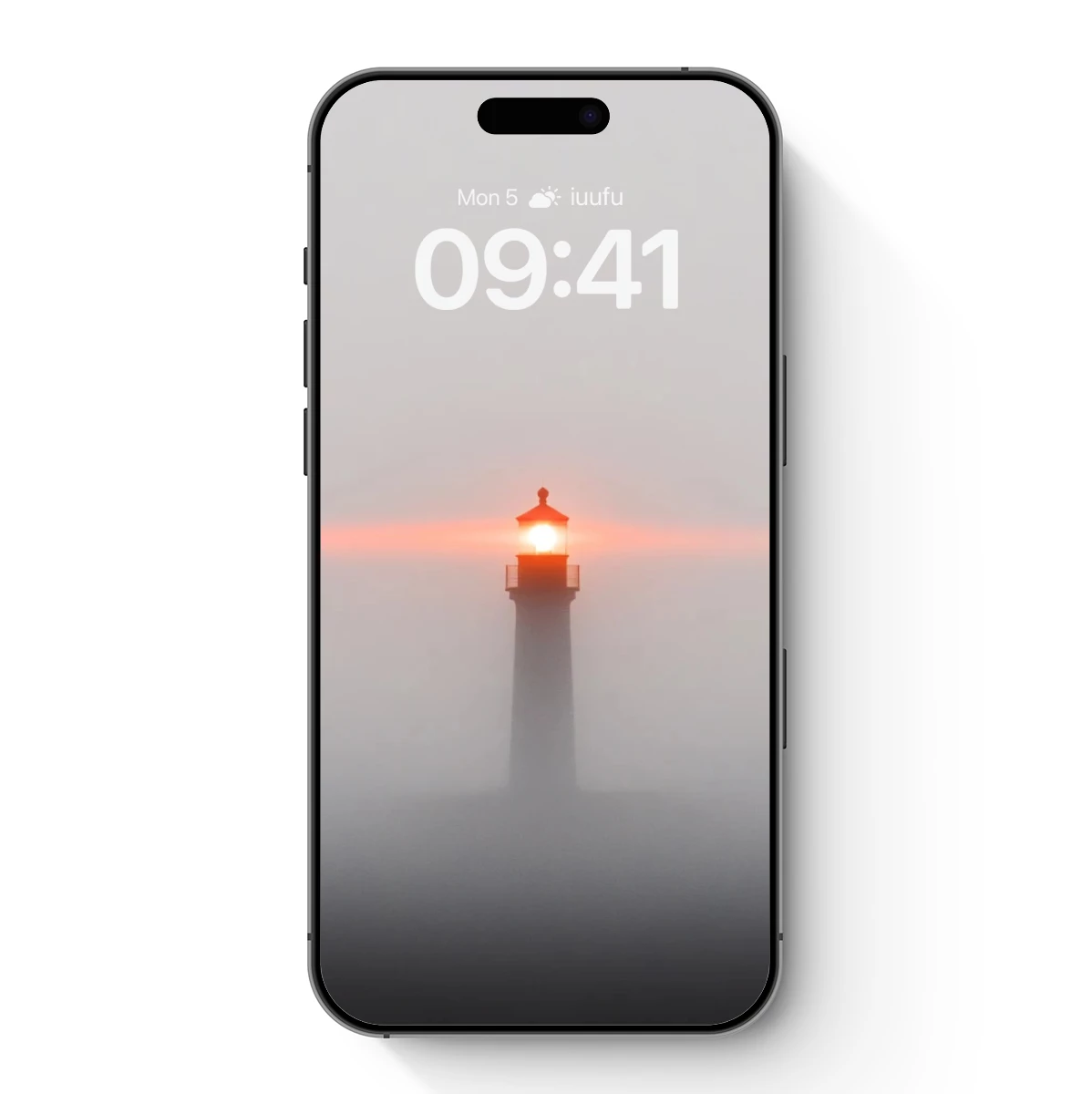 Foggy Lighthouse Glow: Solitude in Mist