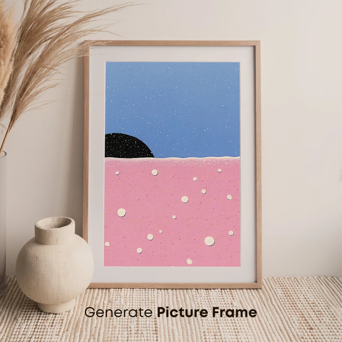 Cosmic Bubble Beach: Surreal Pink Shoreline - Image 7