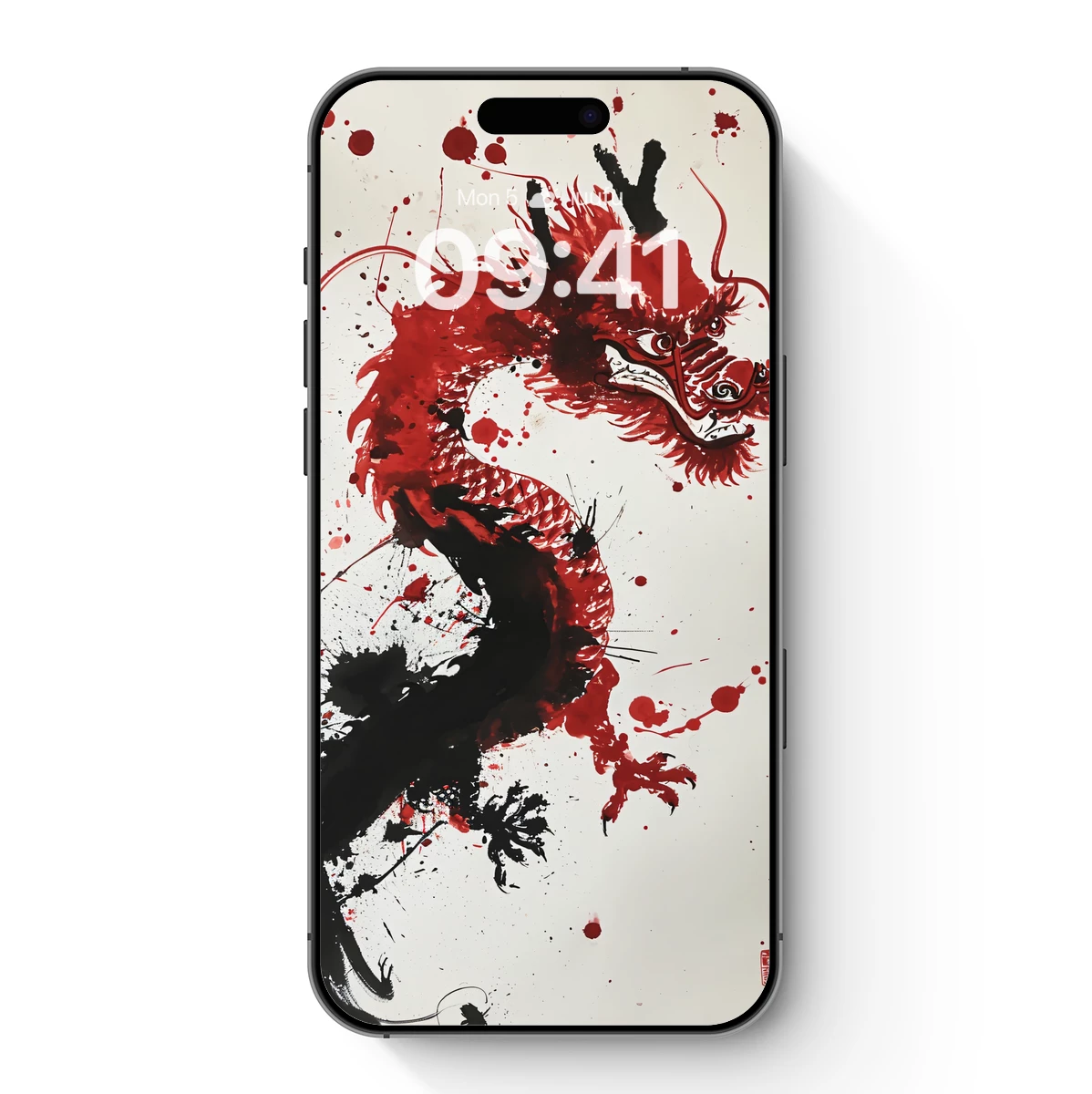 Crimson Dragon's Roar: Ink Splash Artistry