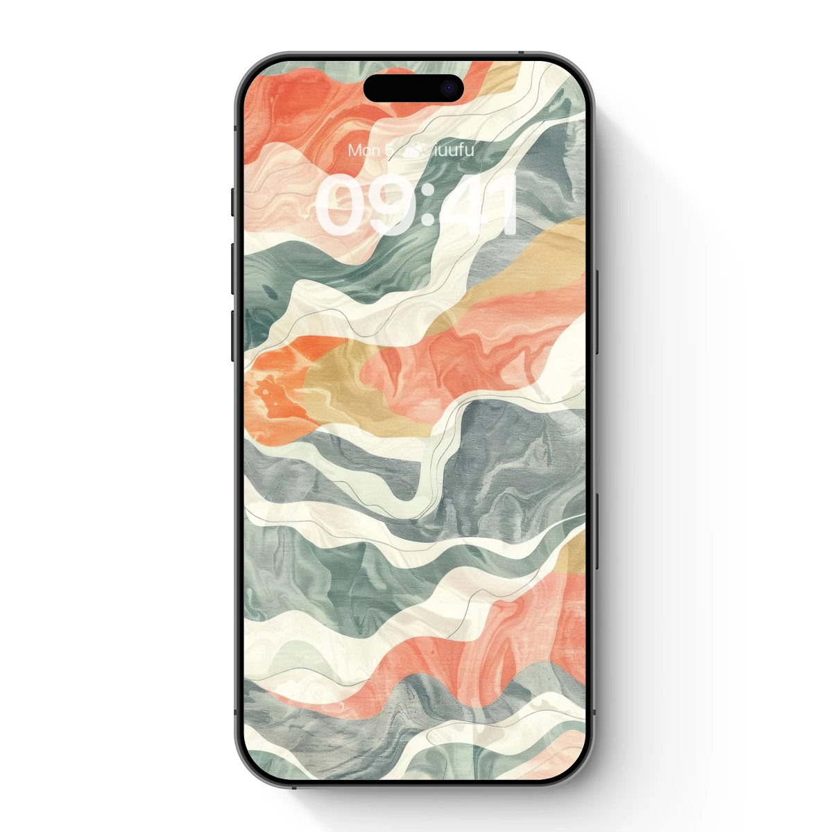 Fluid Dreamscape: Abstract Waves in Coral and Teal