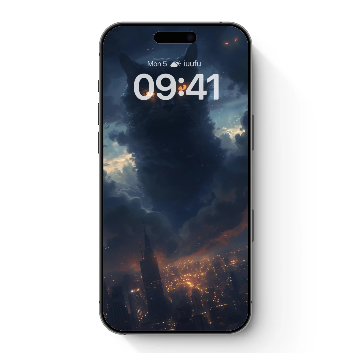 Cosmic Cat Over Cityscape