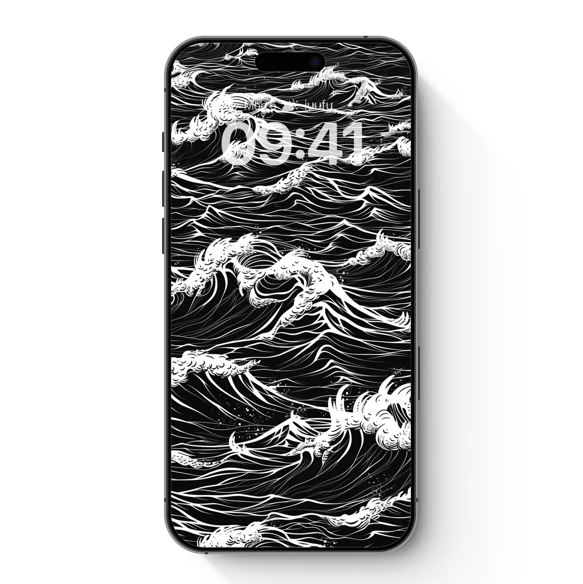 Monochrome Ocean Symphony: Hokusai-Inspired Waves