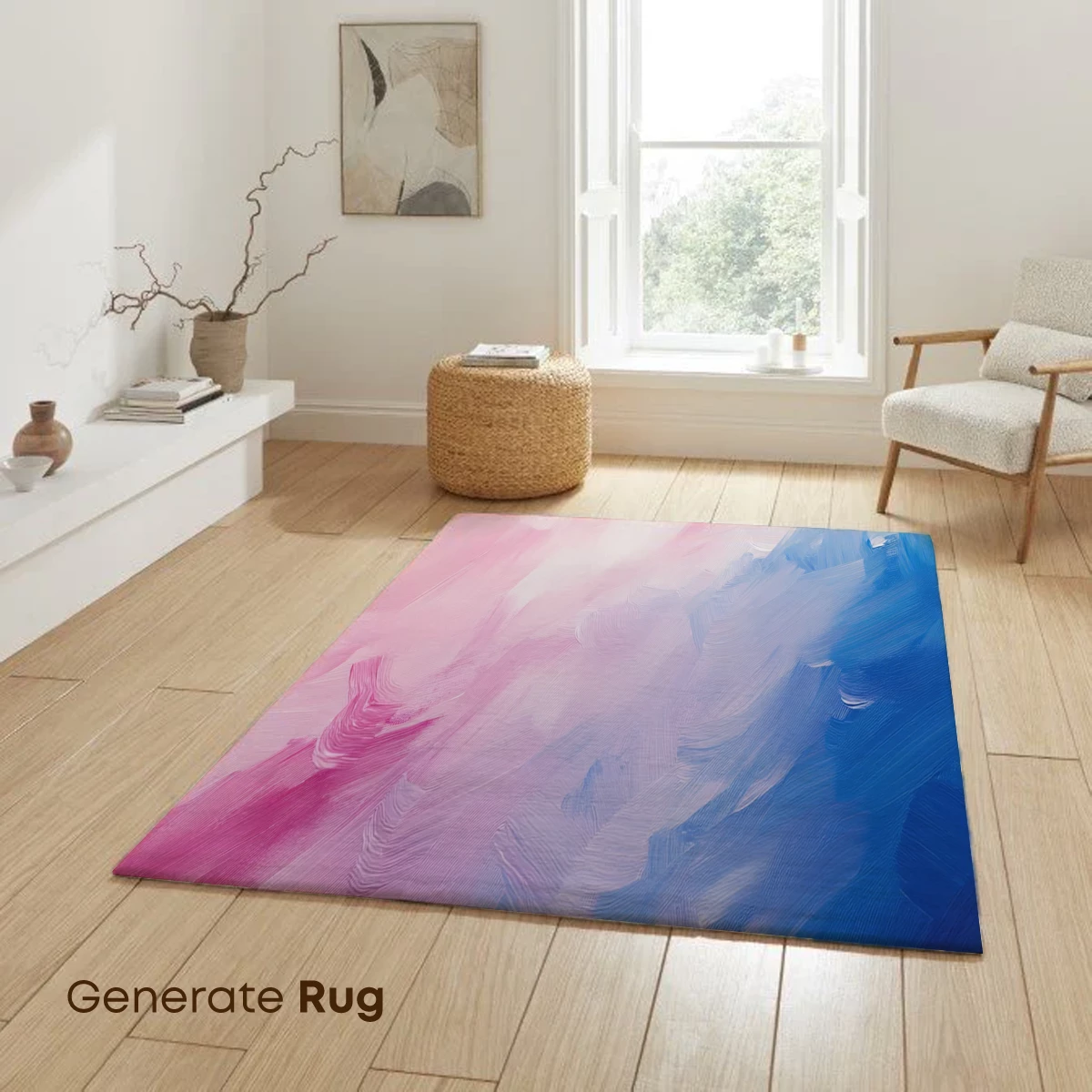 Abstract Brushstroke Symphony: Pink and Blue Fusion - Image 6