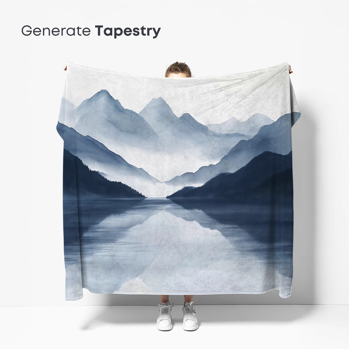 Misty Mountain Reflections: Zen Watercolor Serenity - Image 5