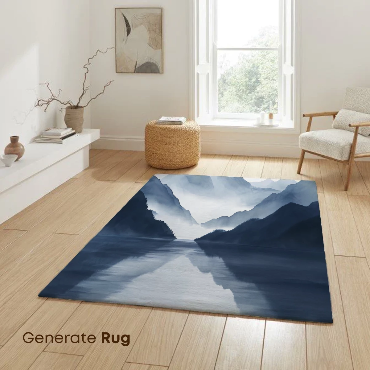 Misty Mountain Reflections: Zen Watercolor Serenity - Image 6