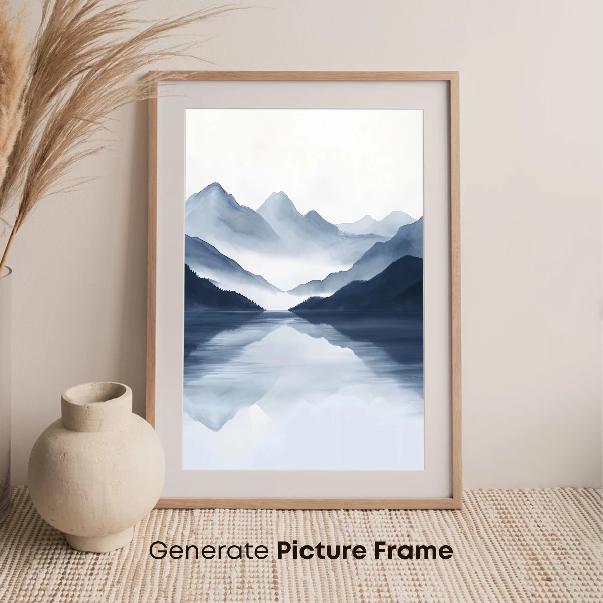 Misty Mountain Reflections: Zen Watercolor Serenity - Image 7