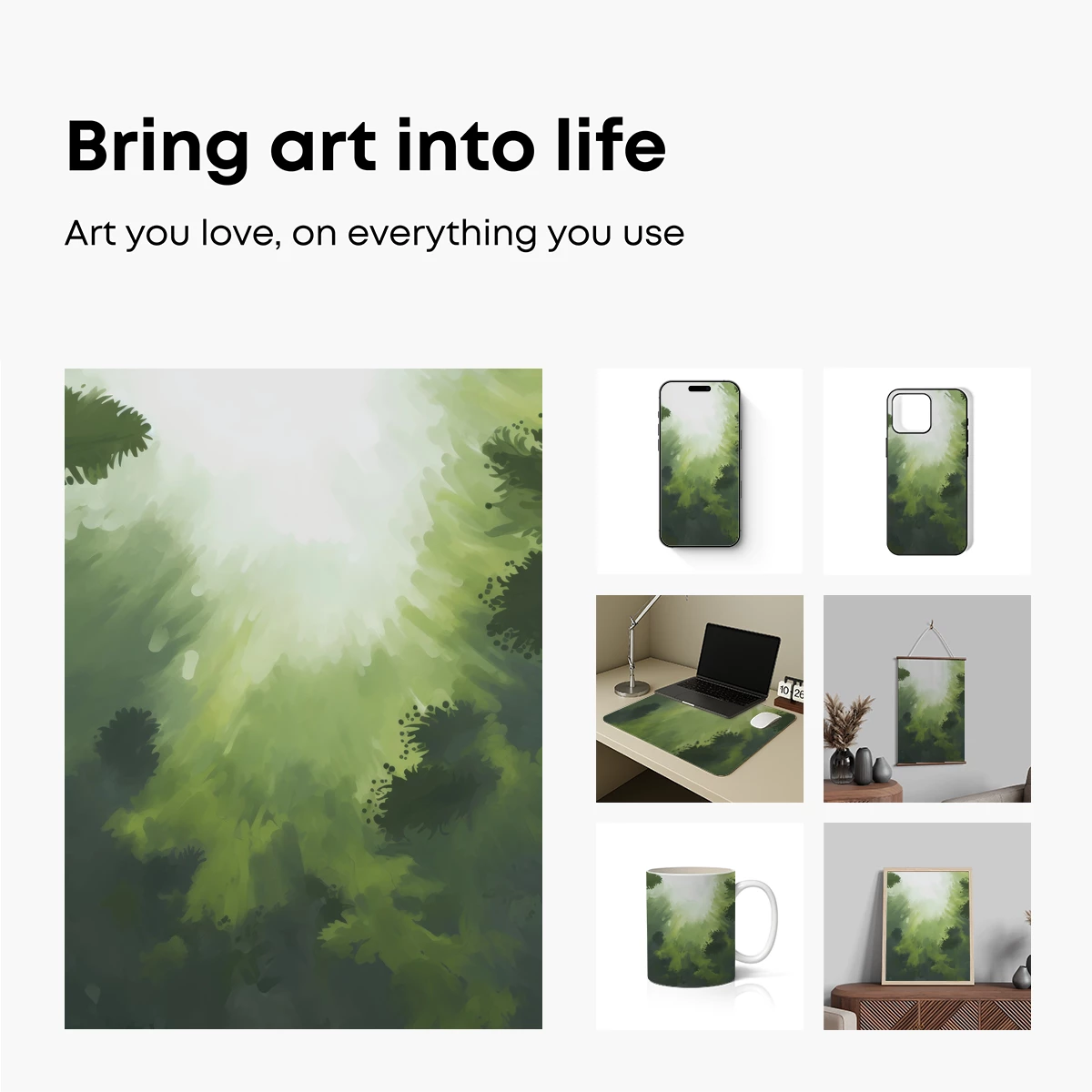 Enchanted Forest Glow: Abstract Nature Art - Image 2