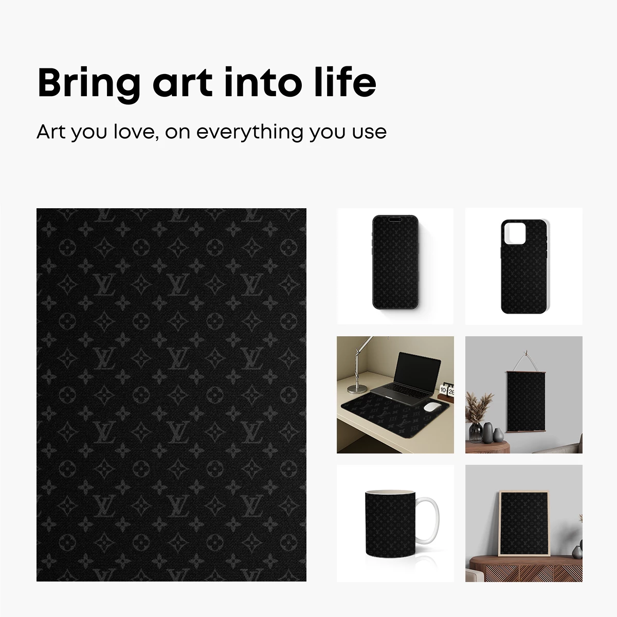 Monogram Elegance in Midnight Black