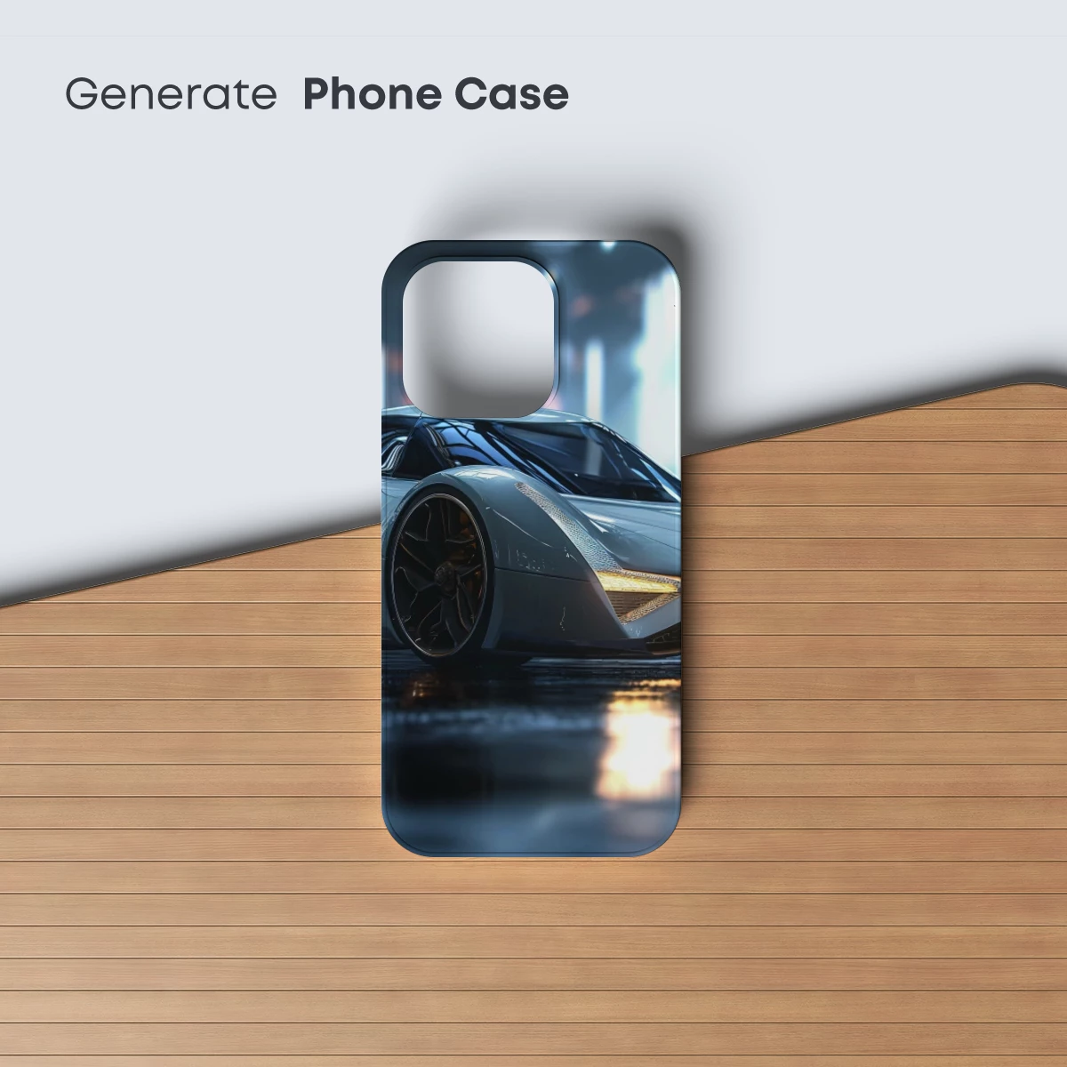 Futuristic Supercar in Neon Rain - Image 3