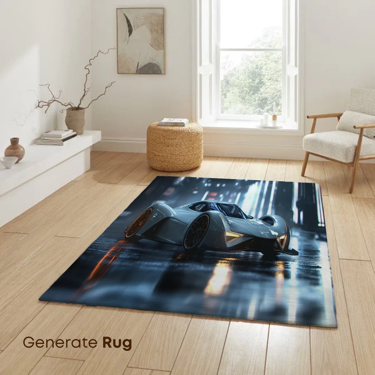 Futuristic Supercar in Neon Rain - Image 6