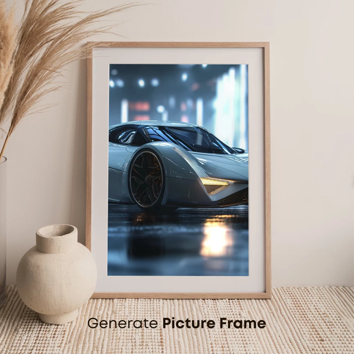 Futuristic Supercar in Neon Rain - Image 7