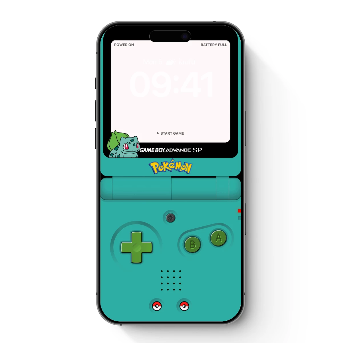 Game Boy Advance SP with Pokémon Charm
