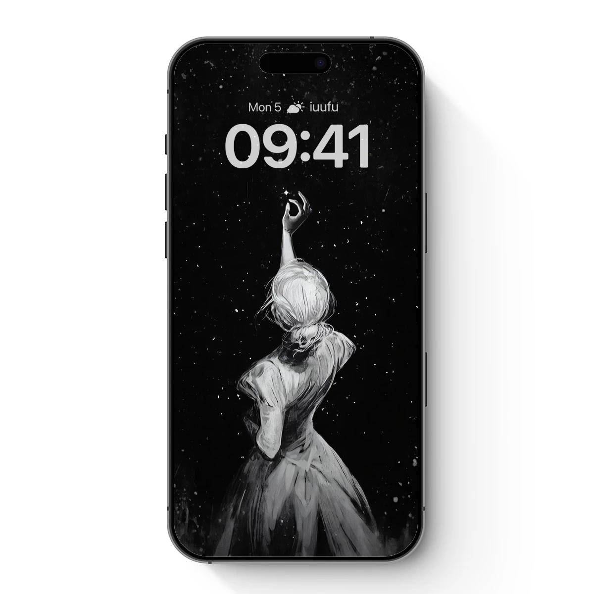 Ethereal Reach: Monochrome Ballet in Stardust