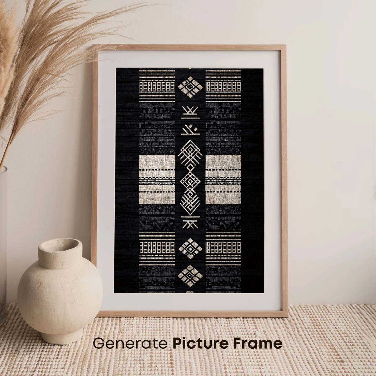 Geometric Tribal Odyssey: Monochrome Symmetry - Image 7