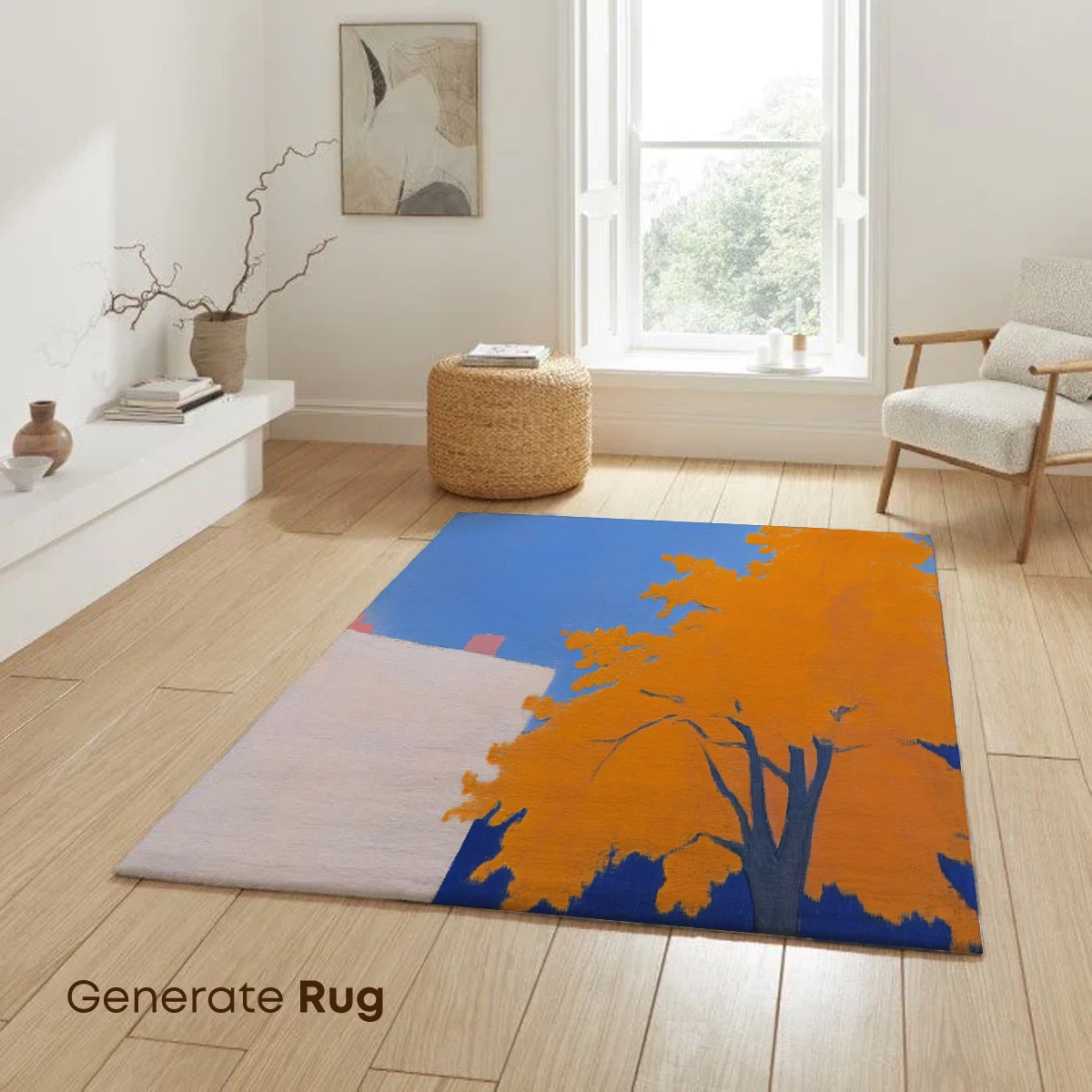 Autumn Blaze: Modernist Tree Against Serene Sky - Image 6