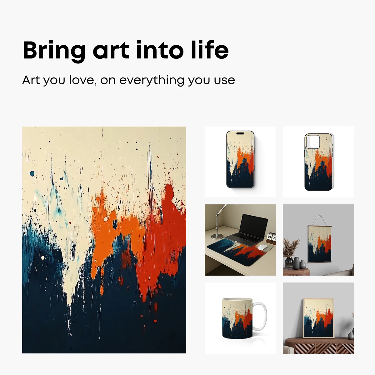 Abstract Drip Art: Fusion of Fire and Ice - Image 2