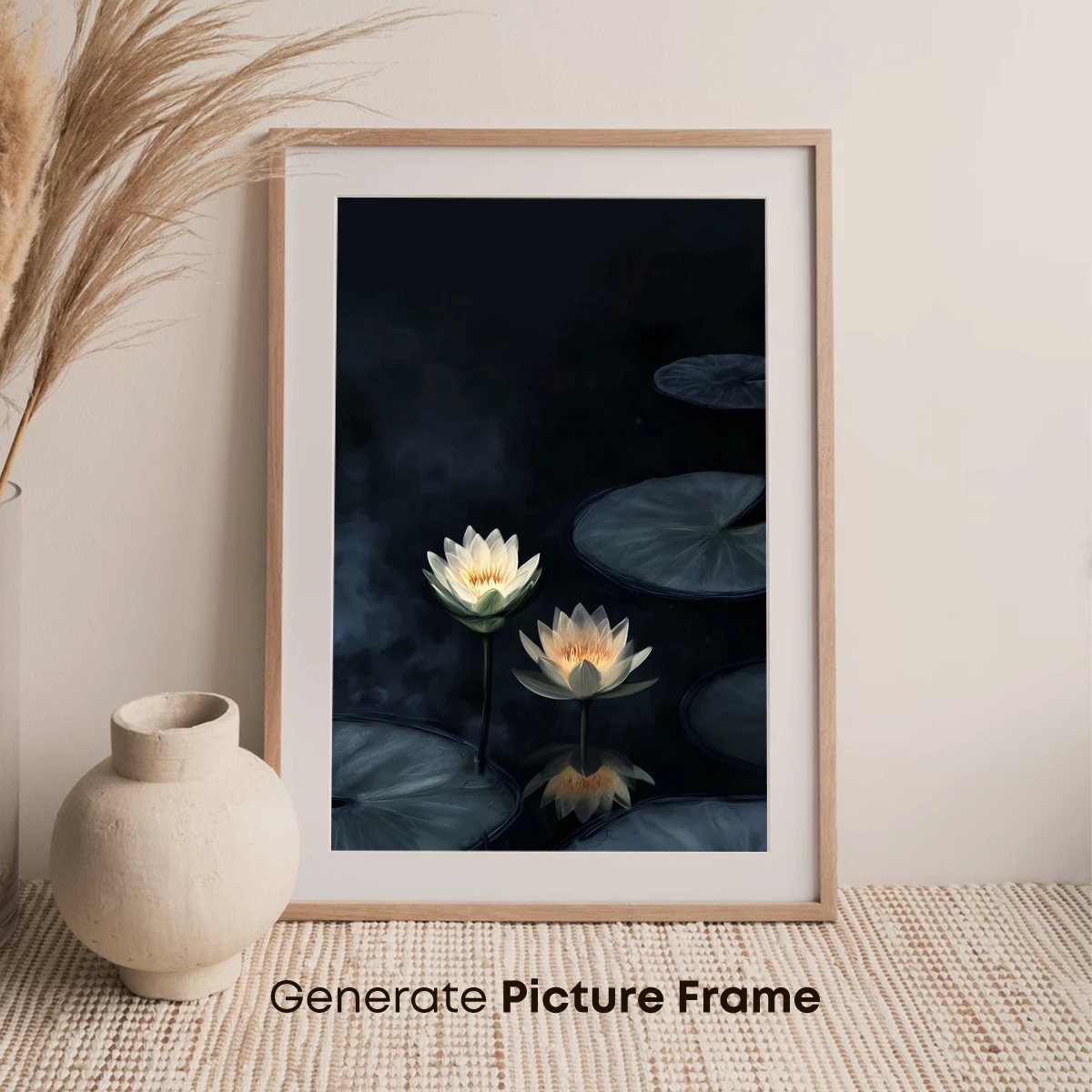 Ethereal Lotus Glow: Night Bloom Reflections - Image 7