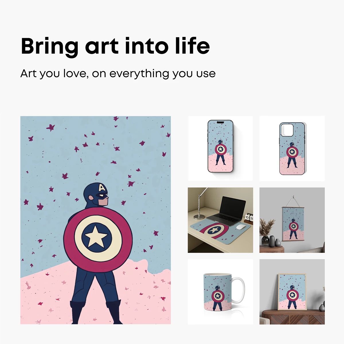 Captain's Dreamy Odyssey: Shield & Butterflies - Image 2