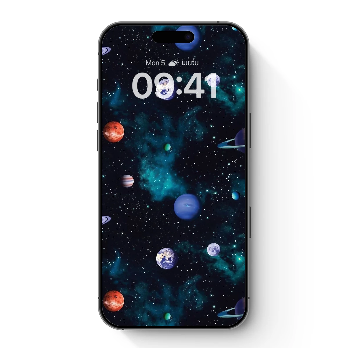 Cosmic Symphony: Planetary Dance in Teal Nebula