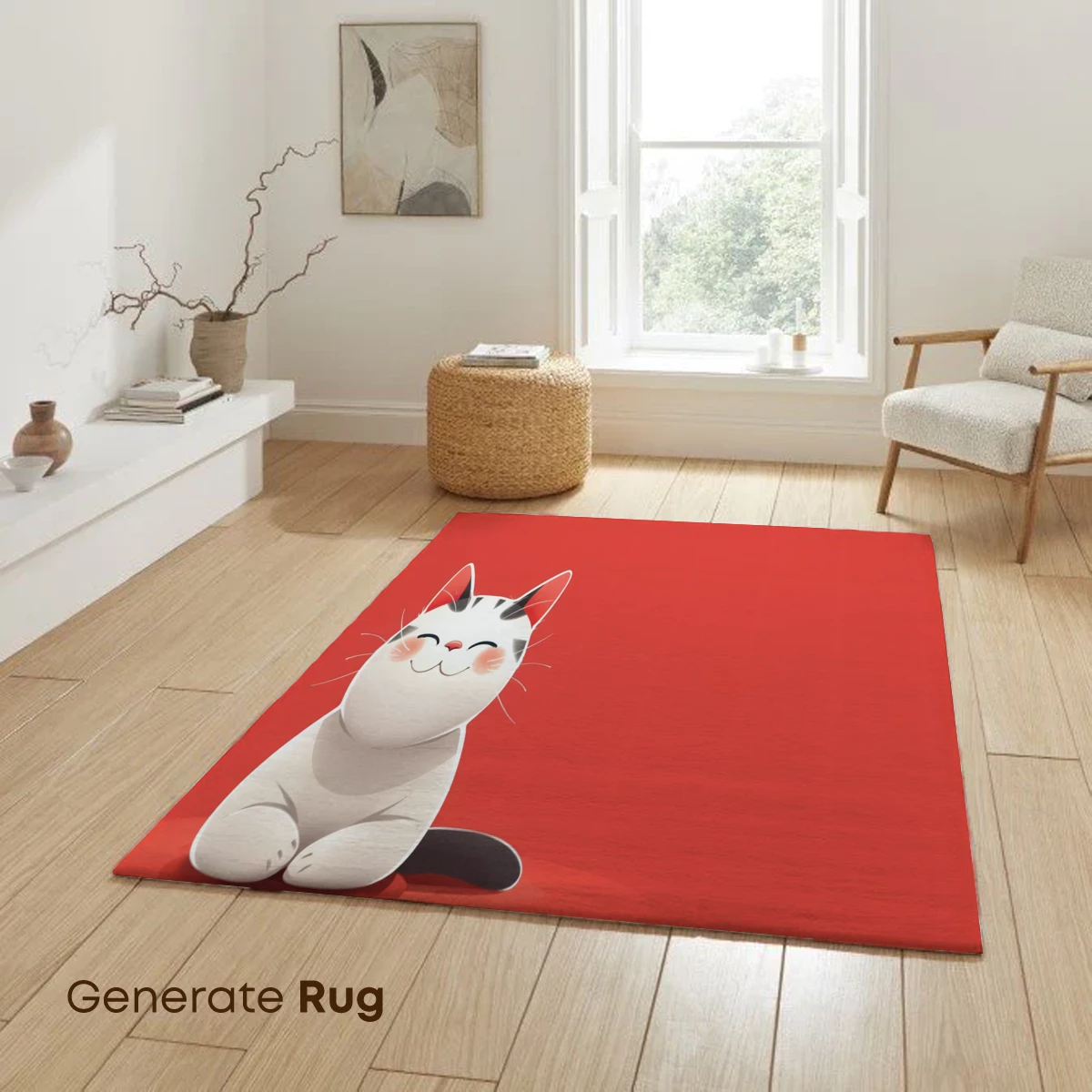 Chubby Cat Bliss: Kawaii Charm on Red - Image 6