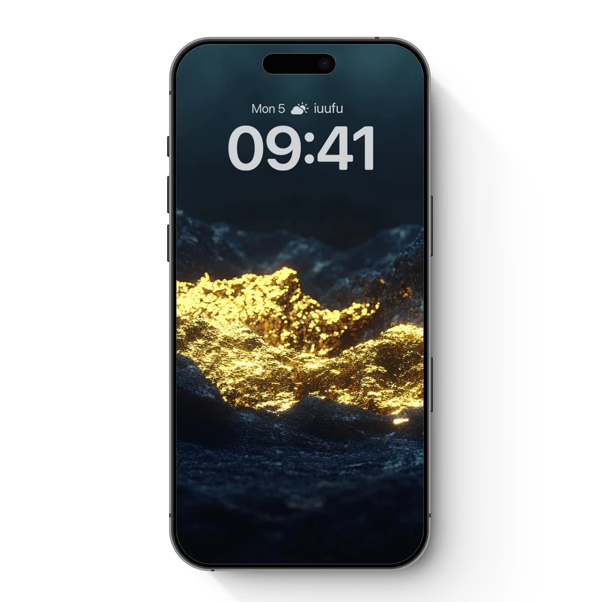 Golden Lava Eruption in Midnight Shadows