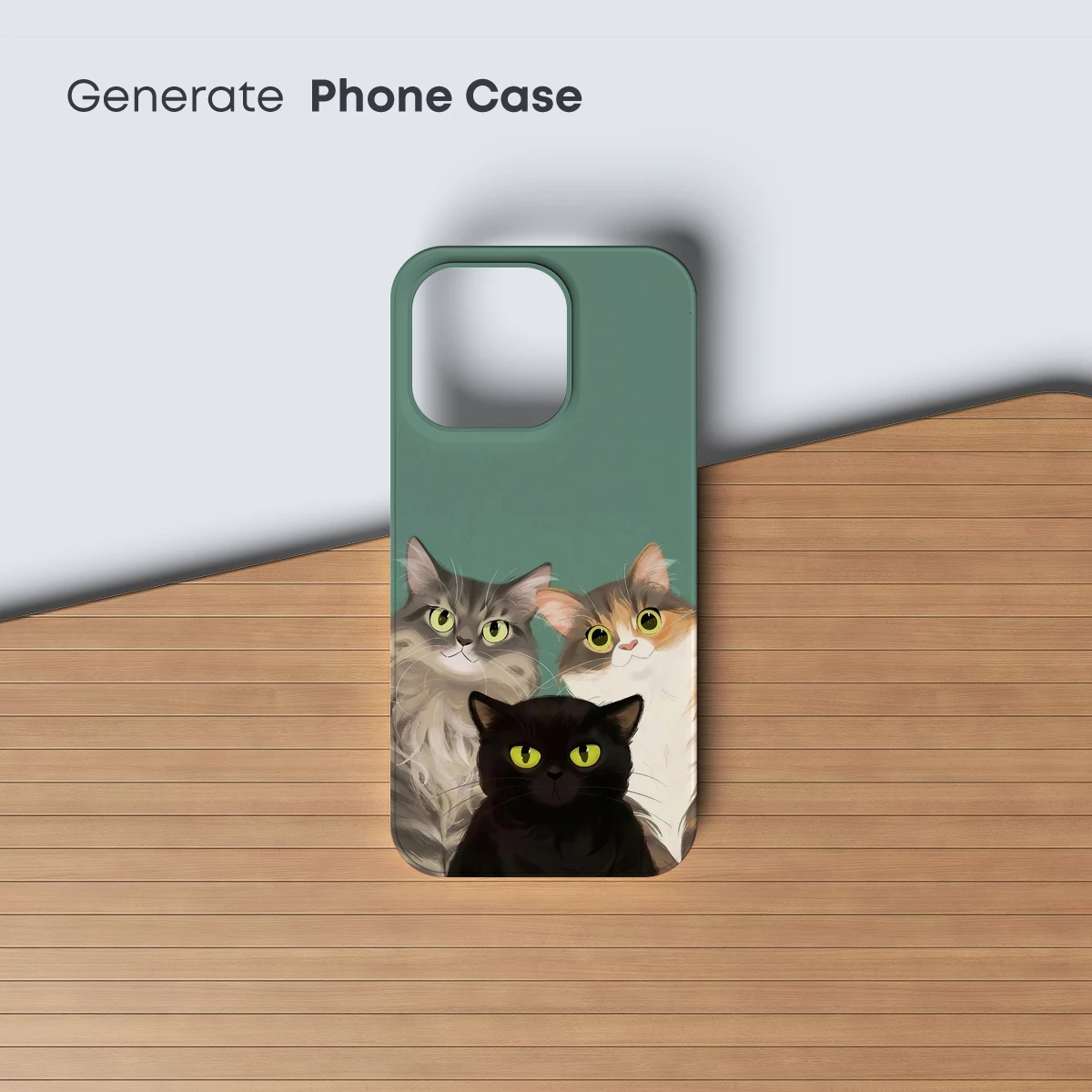 Feline Trio: Whimsical Cats with Glowing Eyes - Image 3