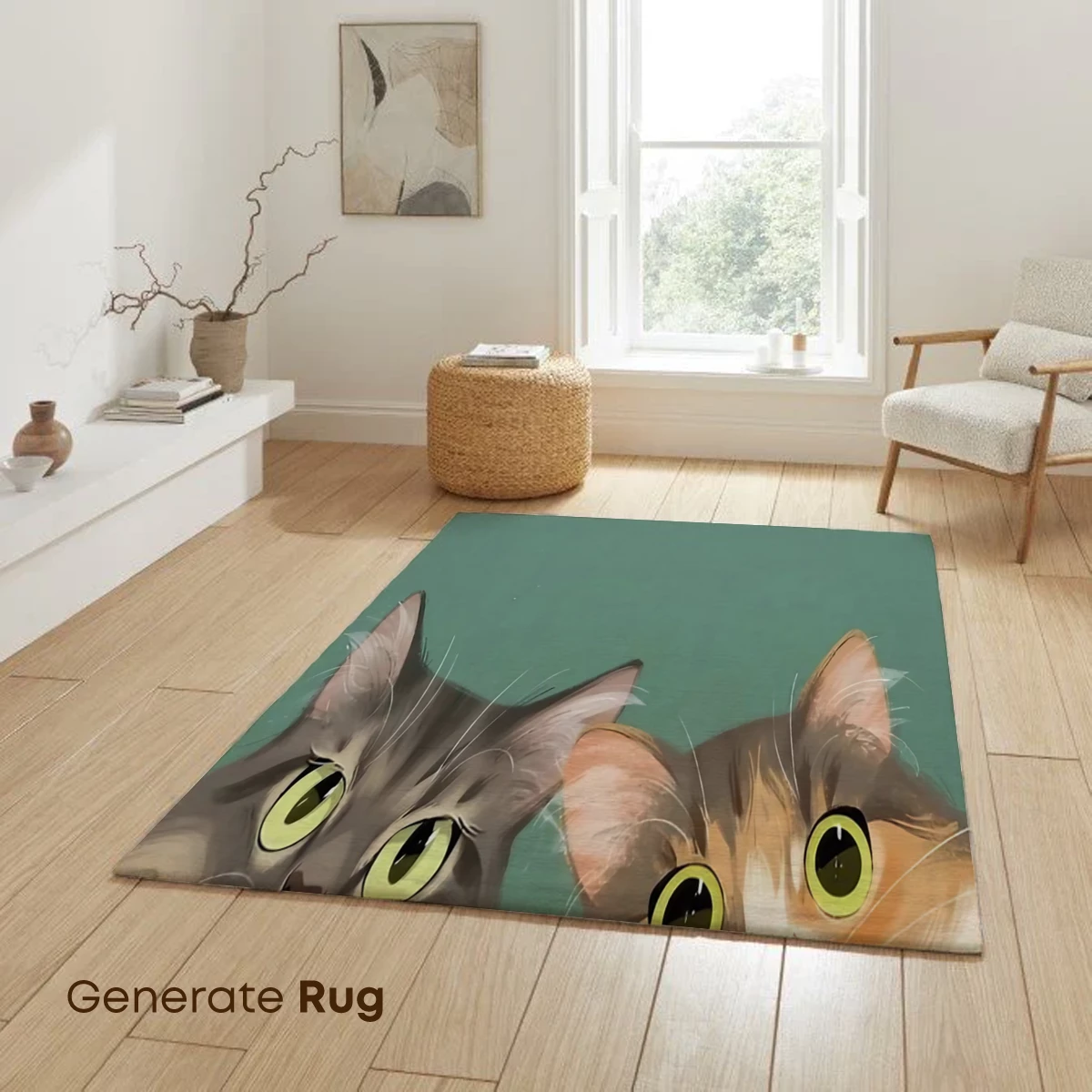 Feline Trio: Whimsical Cats with Glowing Eyes - Image 6