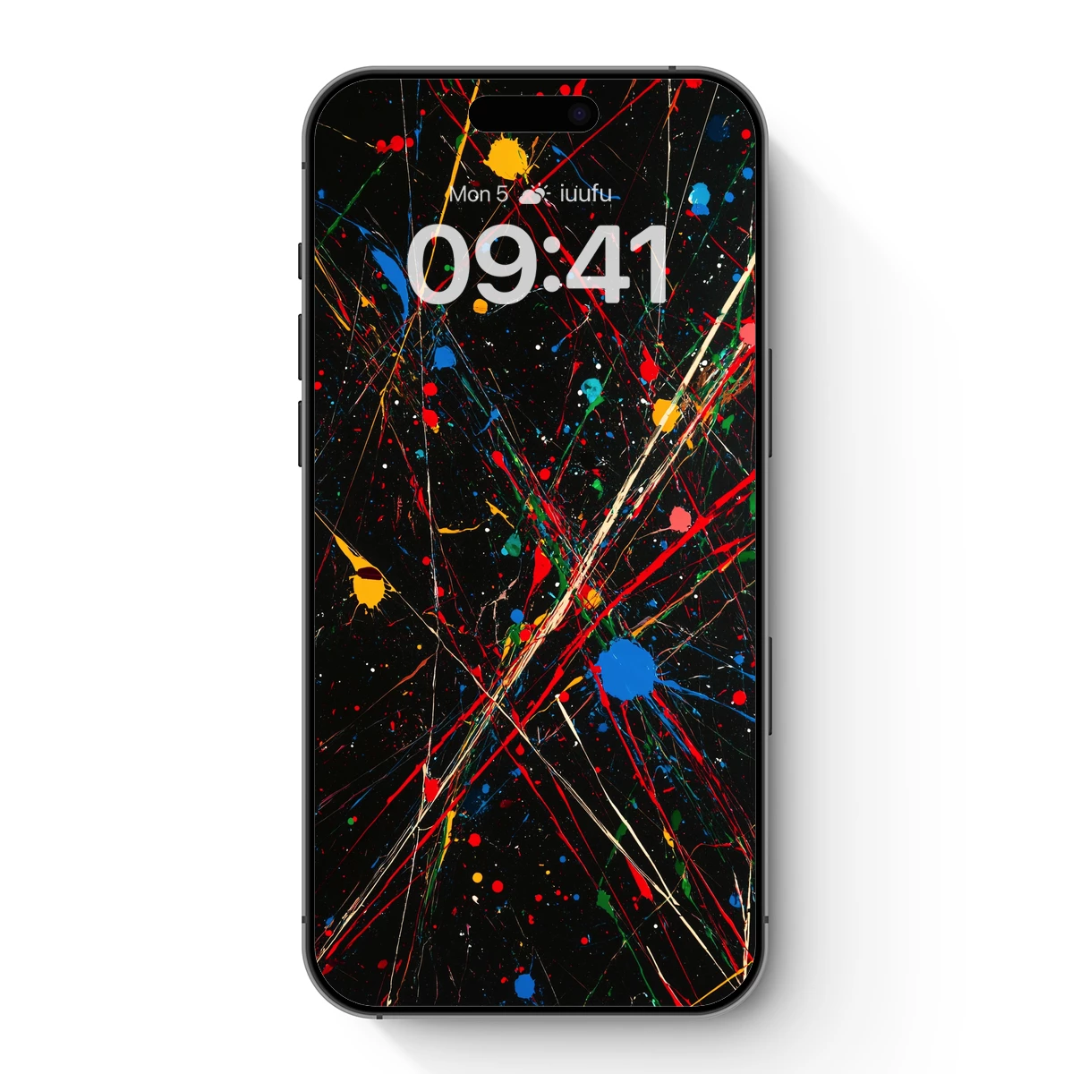 Abstract Splash Symphony: Color Chaos on Black