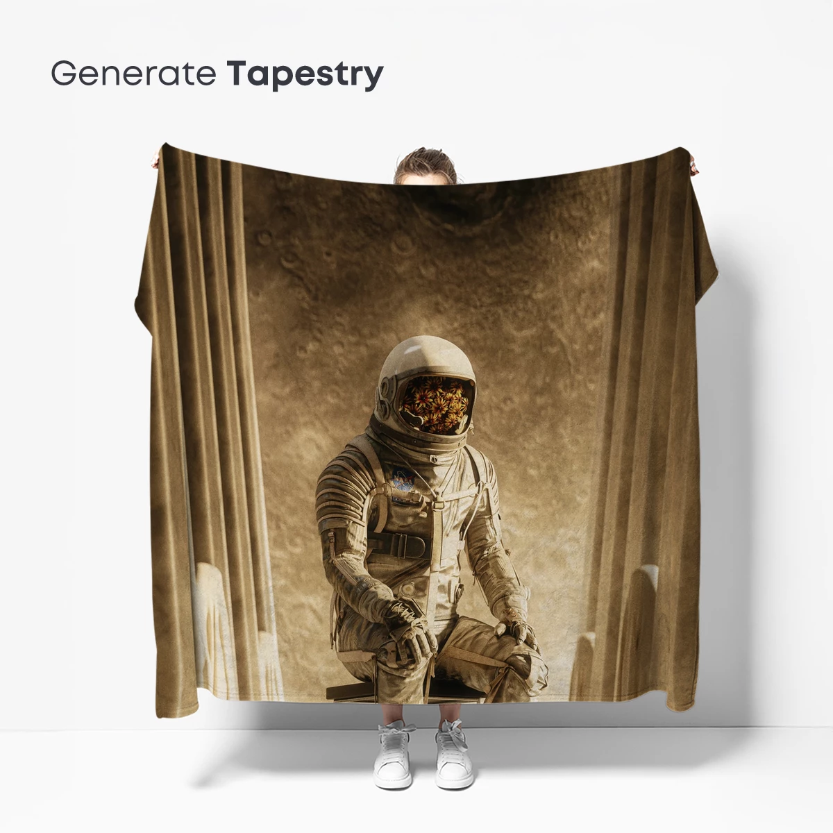 Astronaut in Contemplation: Surreal Lunar Throne - Image 5