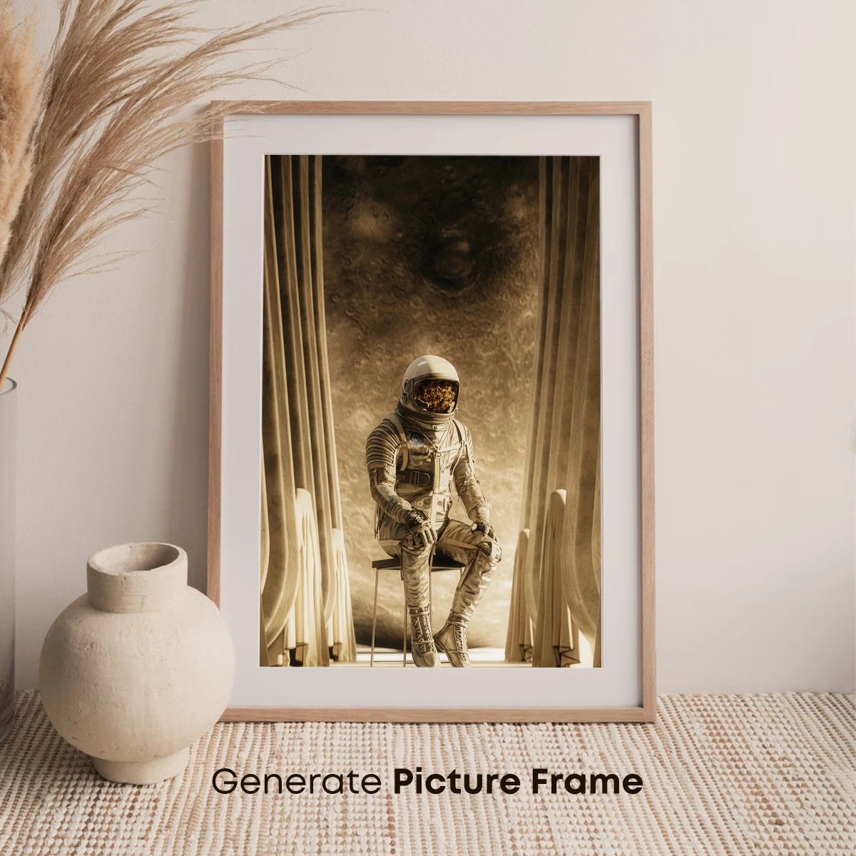 Astronaut in Contemplation: Surreal Lunar Throne - Image 7