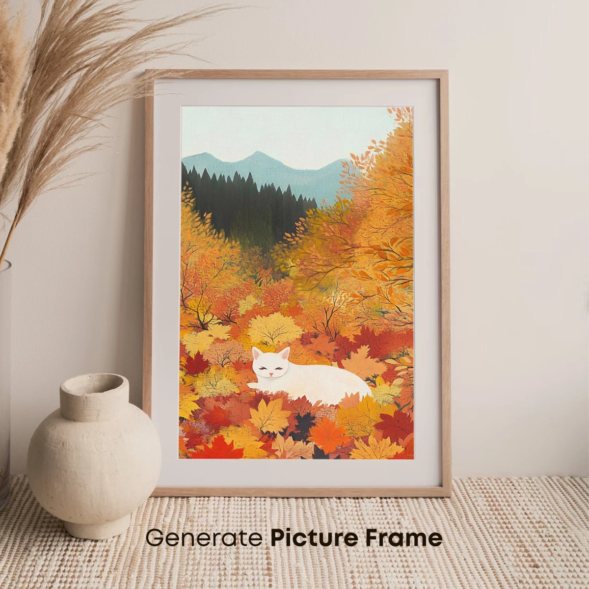 Autumn Whiskers: Cat Amidst Falling Leaves - Image 7