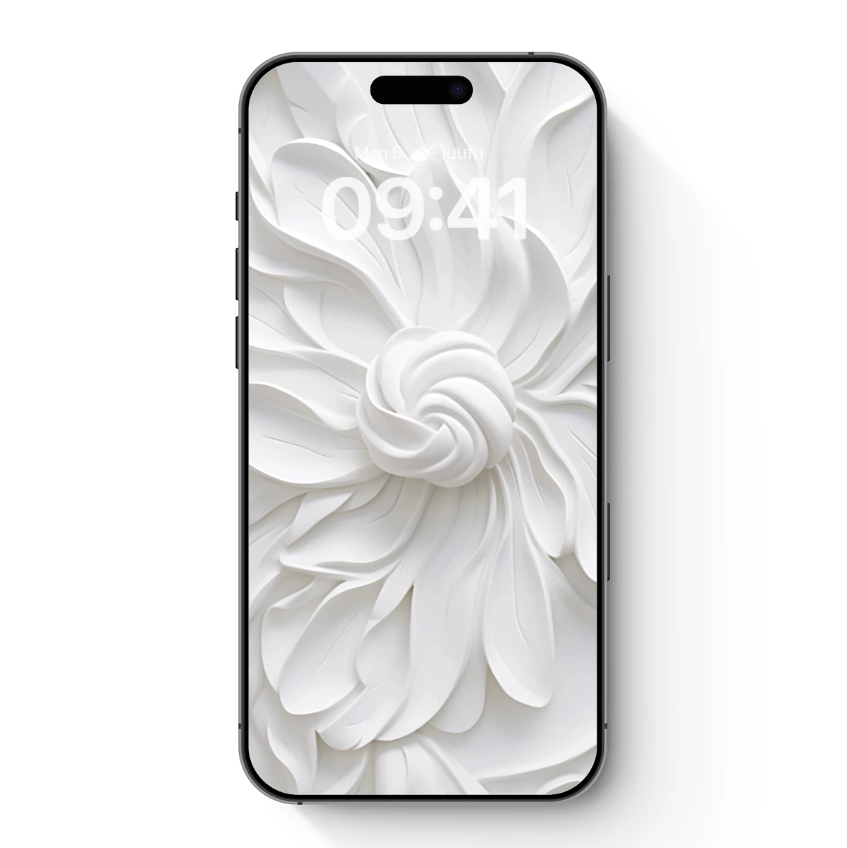 Elegant White Spiral Bloom