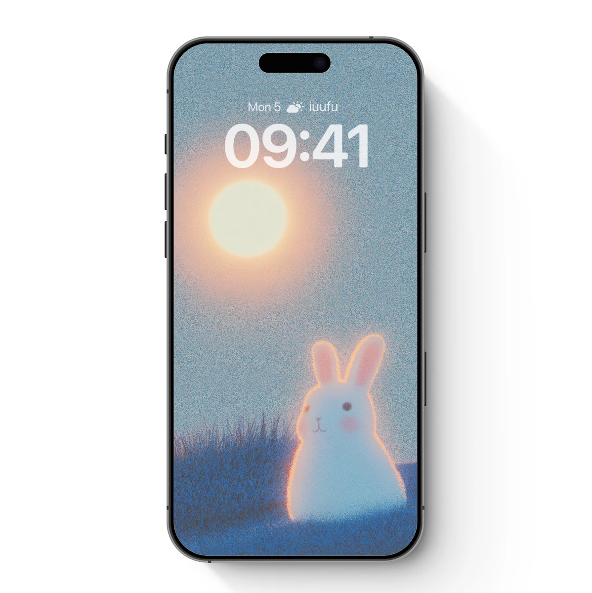 Glowing Bunny at Sunset: Dreamy Pastel Art