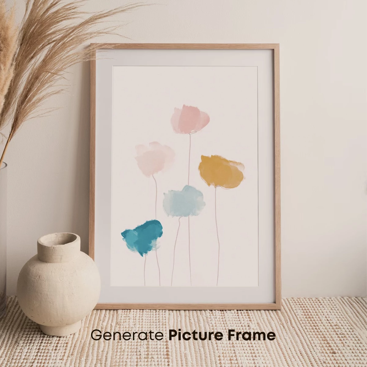 Abstract Floral Whispers: Pastel Blooms in Minimalist Elegance - Image 7