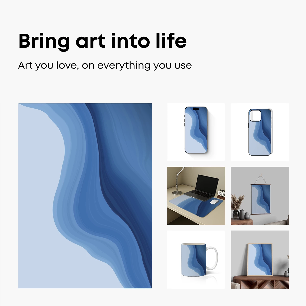 Blue Wave Symphony: Abstract Fluidity