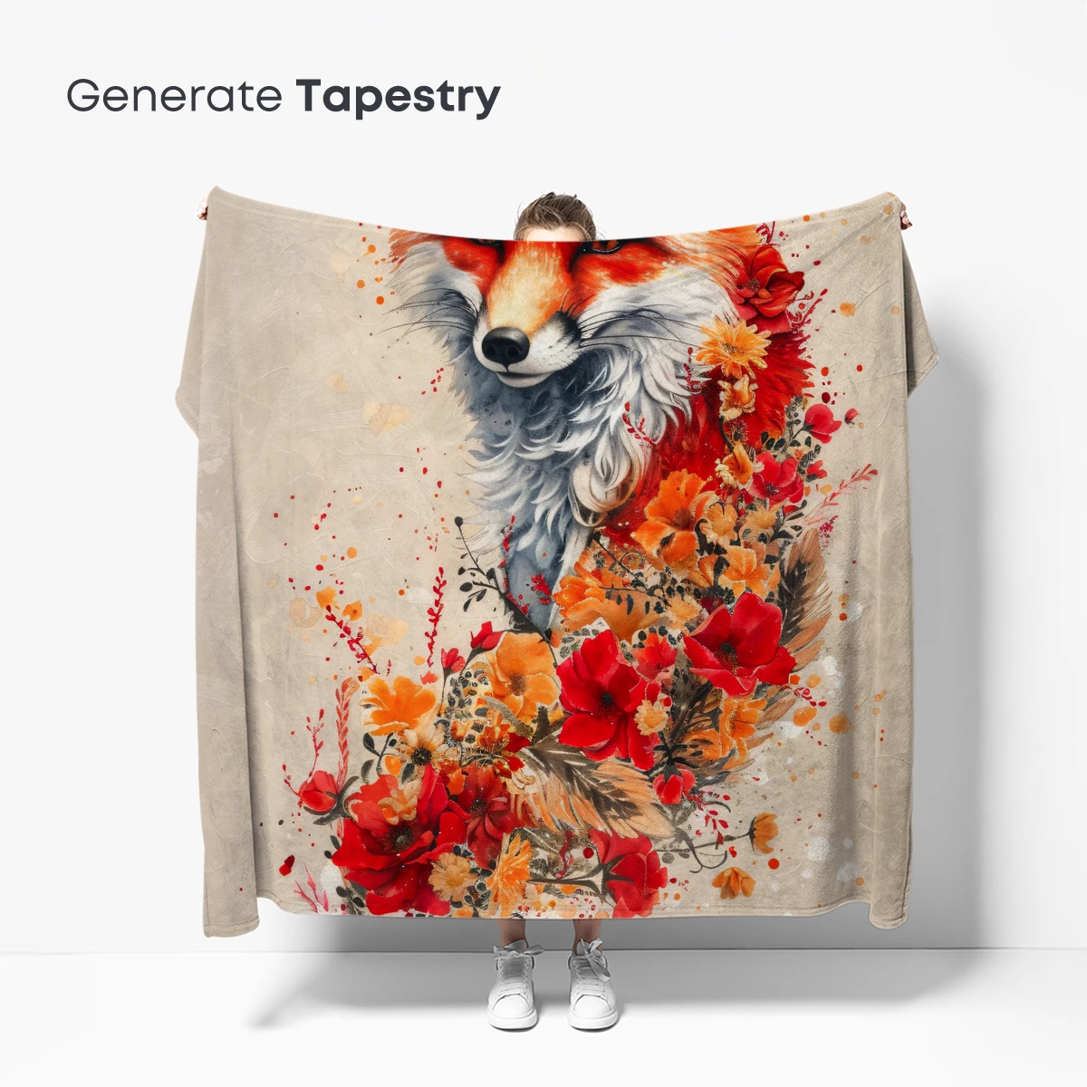 Fox in Floral Embrace: Vibrant Artistry - Image 5