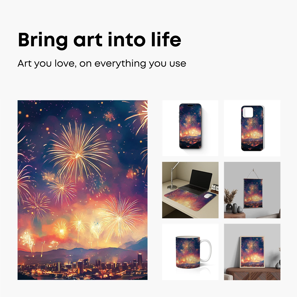 Festive Sky Symphony: Urban Fireworks Extravaganza - Image 2