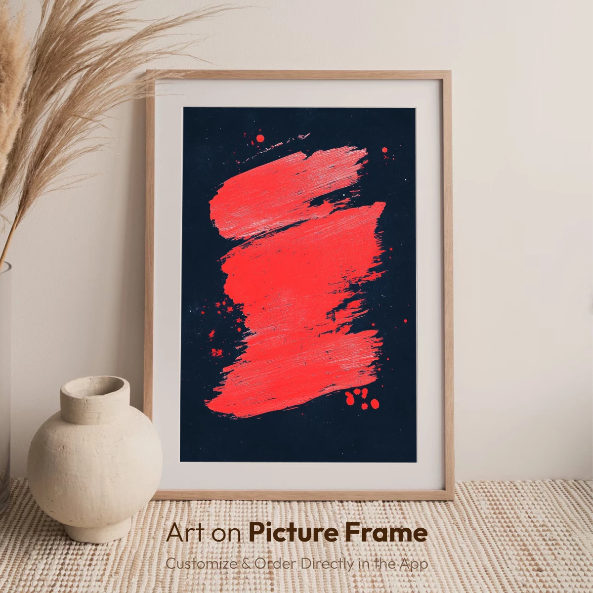Bold Brushstrokes in Crimson: Abstract Artistry - Image 6