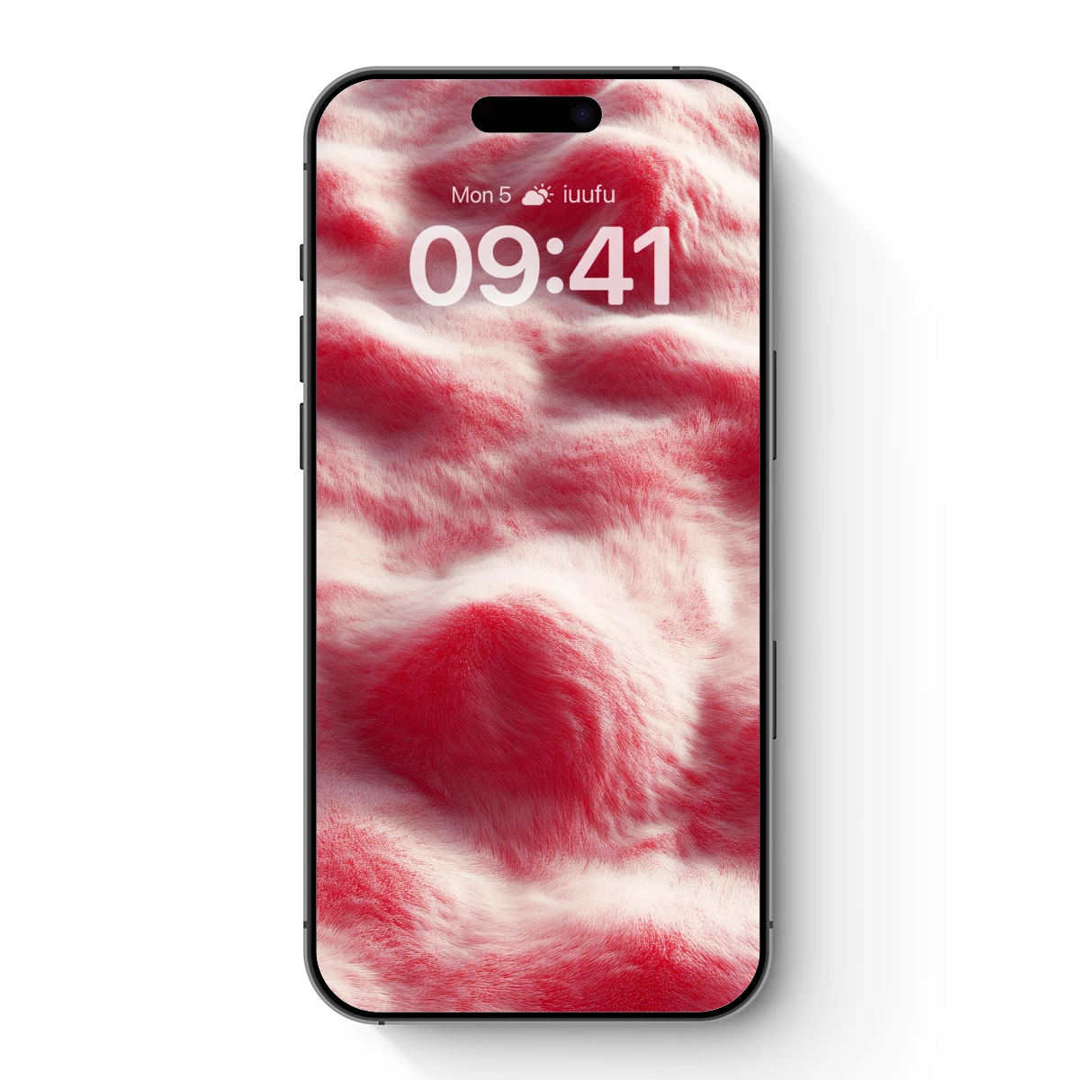 Crimson Fur Waves: Textural Elegance in Motion