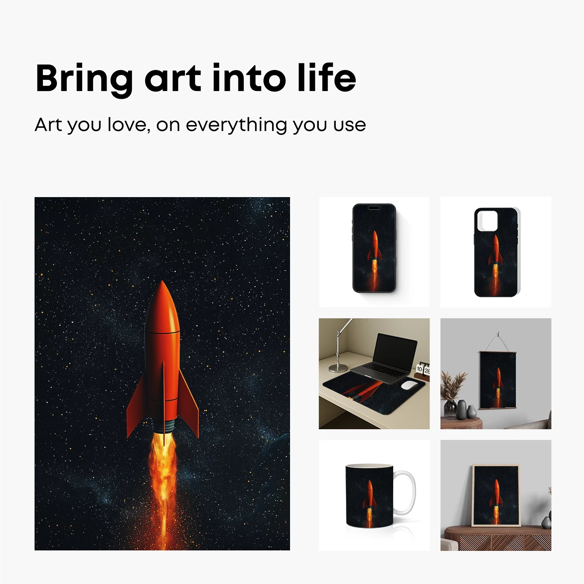 Blazing Rocket in Cosmic Night - Image 2