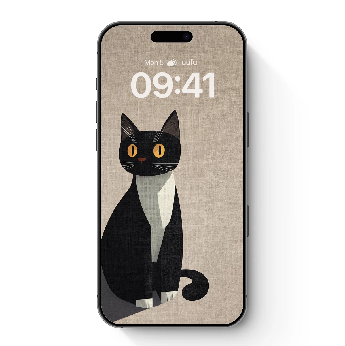 Elegant Midnight Cat: Modern Minimalist Art