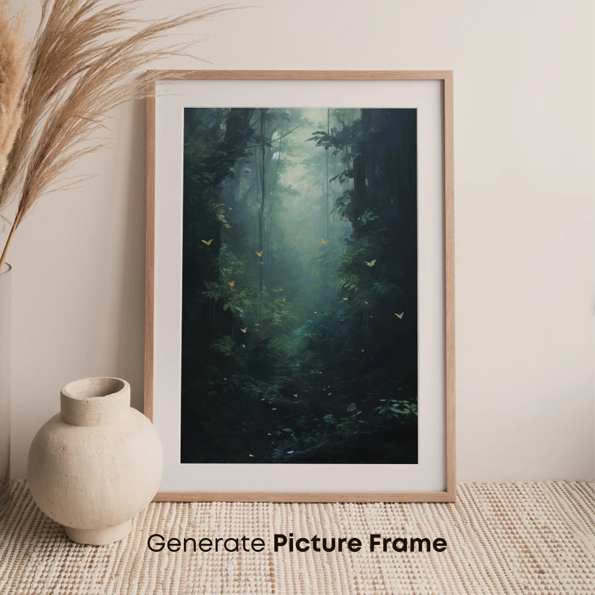 Enchanted Jungle Path: Mystical Butterflies in Dappled Light - Image 7