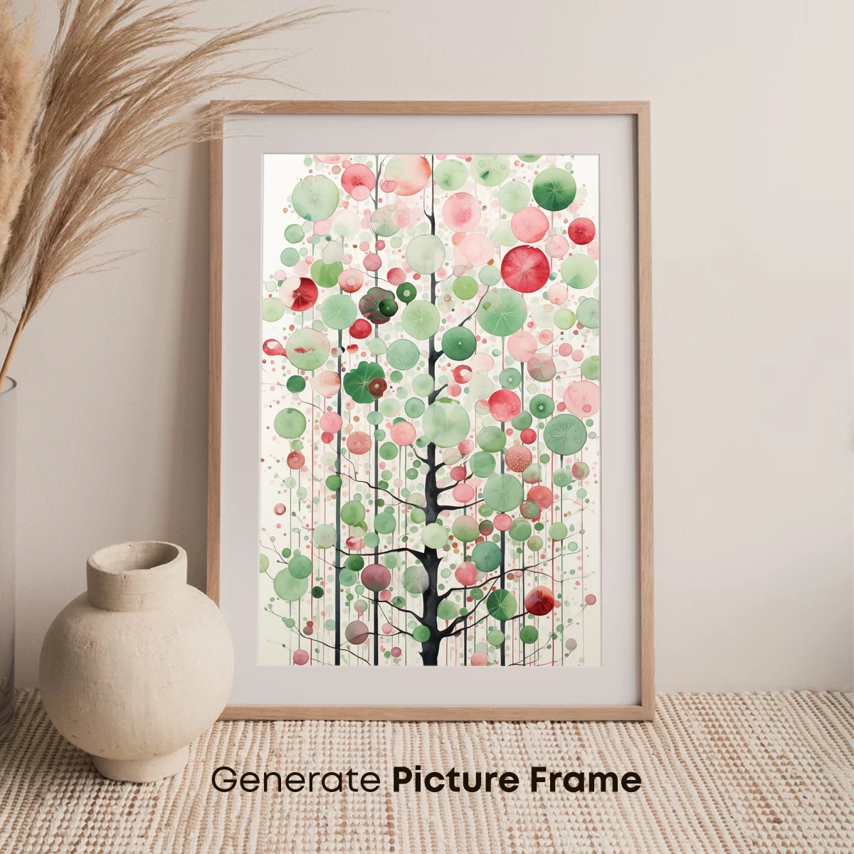 Circle Canopy: Abstract Tree in Pastel Harmony - Image 7