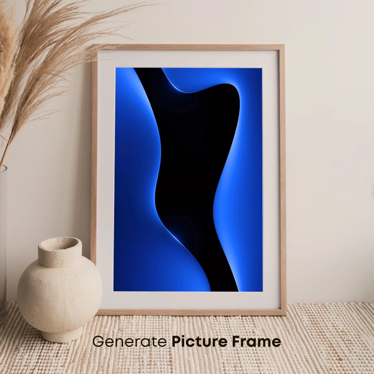 Blue Abyss: Abstract Curves in Neon Glow - Image 7