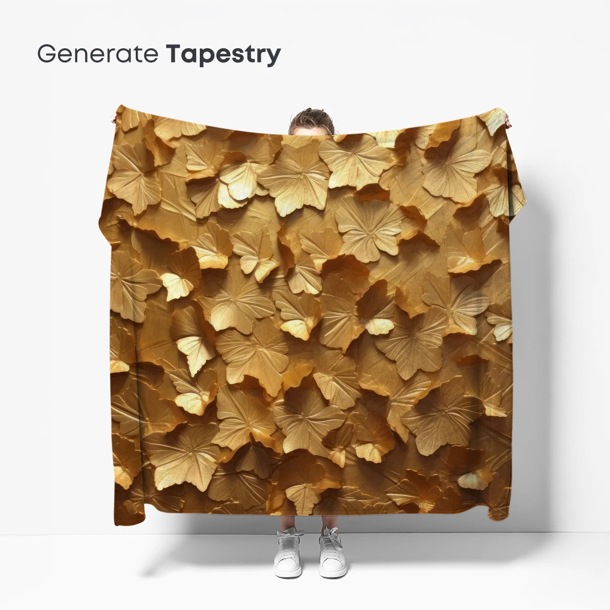 Golden Ginkgo Symphony: Textured Leaf Artistry - Image 5