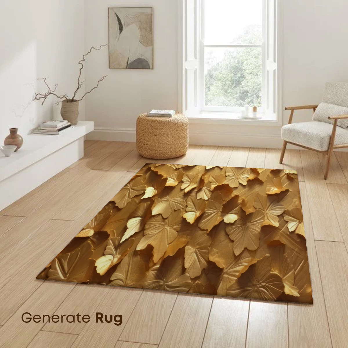 Golden Ginkgo Symphony: Textured Leaf Artistry - Image 6