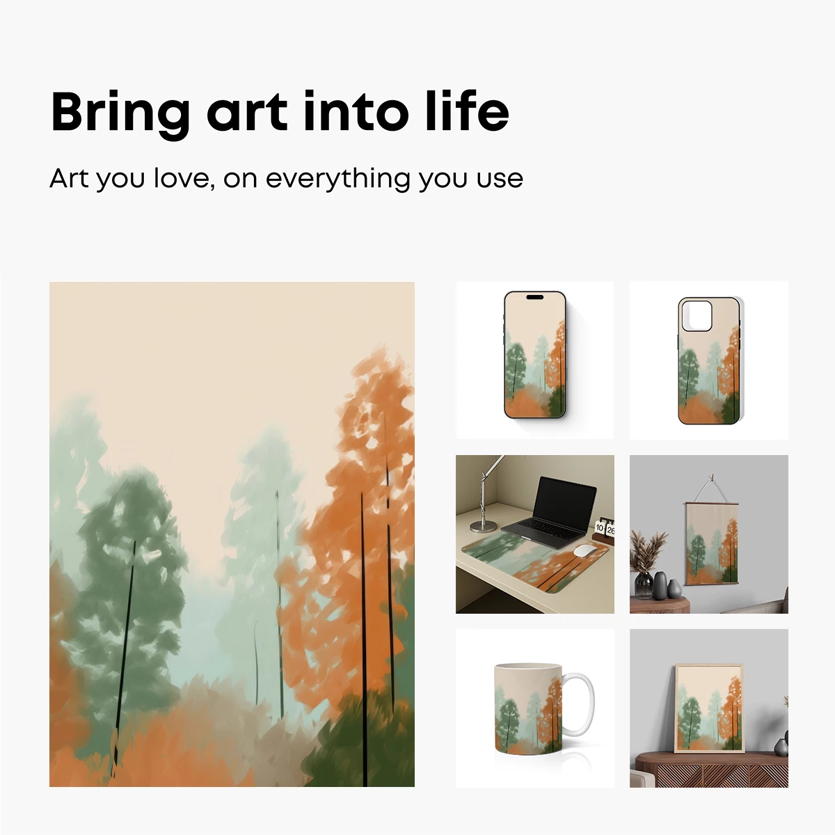 Autumn Haze: Impressionist Forest Whisper - Image 2